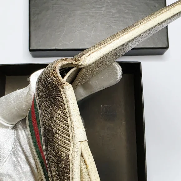 AUTHENTIC GUCCI GC CANVAS SHERRY LINE BIFOLD WALLET - Picture 6 of 9